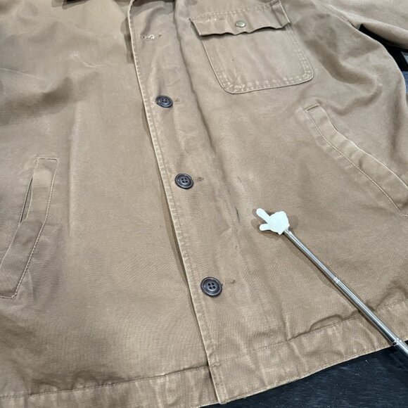 VTG 90s Y2K Chore Barn Coat Tan Work Wear Canvas Cotton Gap Jacket Mens Large - Picture 10 of 16
